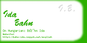 ida bahn business card